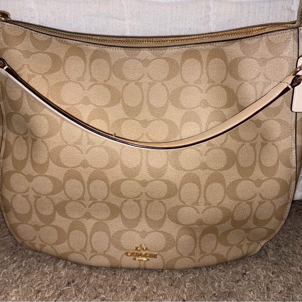 Coach Beige Signature Shoulder Bag